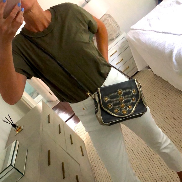 Military style mixed metal cross body bag - Picture 6 of 8